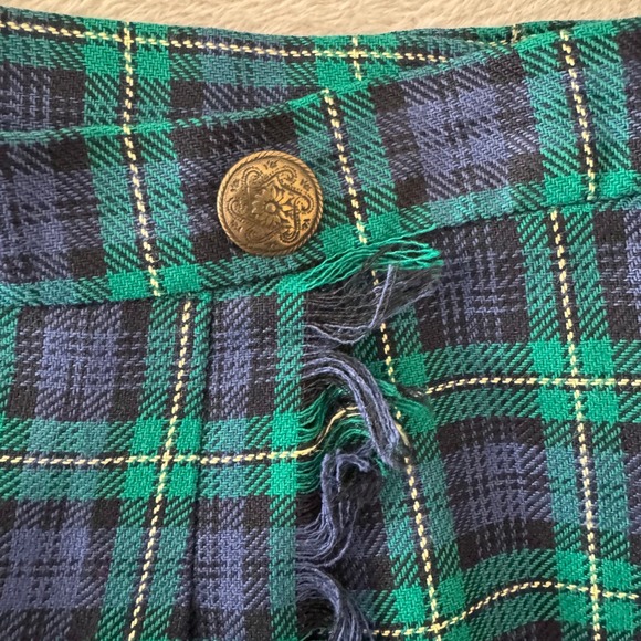 Vintage Weathervane Womens Plaid Faux Wrap Skirt XS S Blue Green Union Label USA - Picture 5 of 9